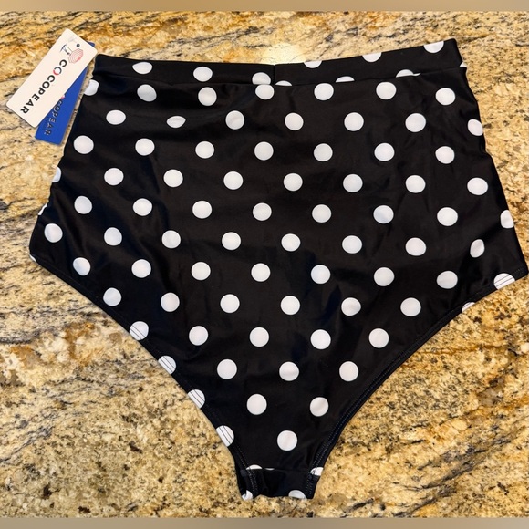Cocopear High Waisted Side Ruched Bikini Swimsuit Bottoms Polka Dot Size 2XL NWT - Picture 2 of 5